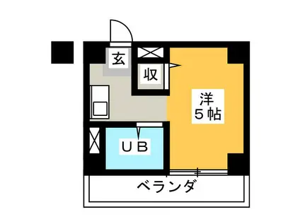 プラザ・ドゥ・スプライト(ワンルーム/4階)の間取り写真