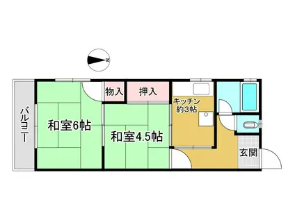 雅喜マンション(2K/2階)の間取り写真