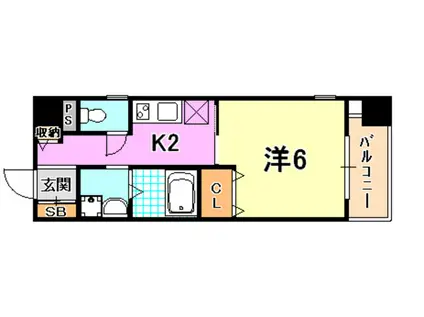 KHKコート板宿(1K/3階)の間取り写真