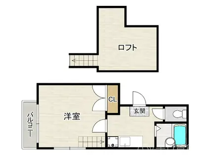 ソレーユ博多(1K/2階)の間取り写真