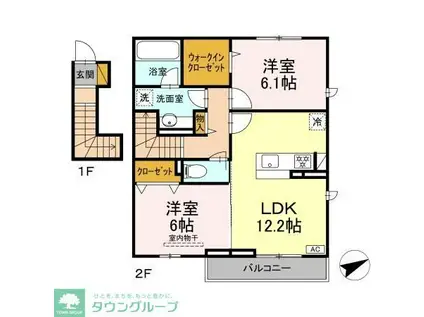 せざんぬ(2LDK/2階)の間取り写真