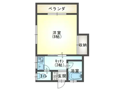 シンボリ川井(1K/2階)の間取り写真
