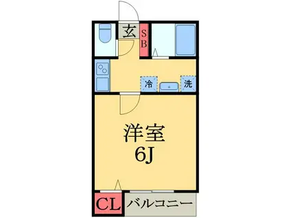 HOUSE INDIGO(1K/2階)の間取り写真