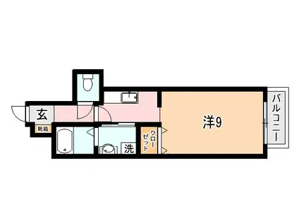 イリスパイラブライト騎射場公園(1K/1階)の間取り写真