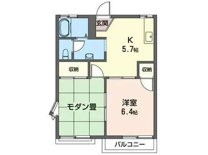 コーポMIKI(2K/2階)の間取り写真