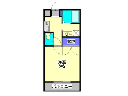 サンライズ金田(1K/3階)の間取り写真