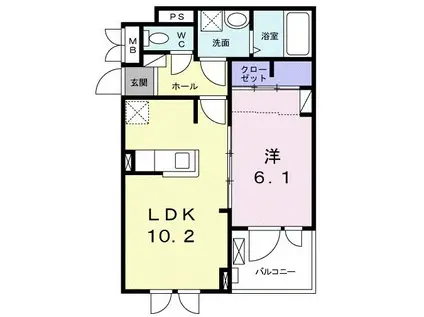 ベル アンジュ(1LDK/3階)の間取り写真