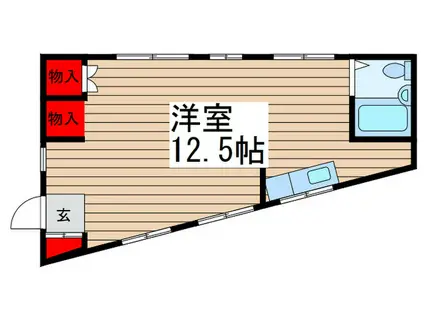 クロッシングメイト(ワンルーム/3階)の間取り写真