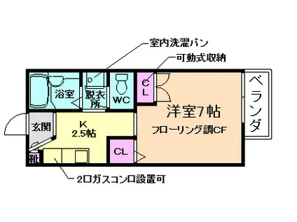 グリーンハイツ柴原(1K/1階)の間取り写真
