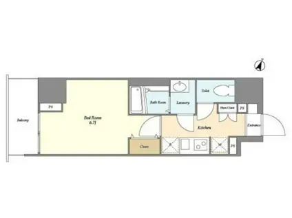 ビーピーアールレジデンス町田(1K/9階)の間取り写真