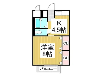 ストーク稲葉B棟(1K/2階)の間取り写真