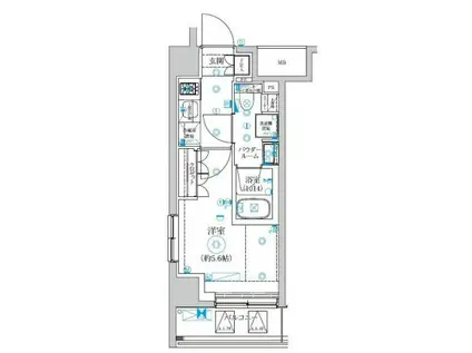 セジョリ横浜ウエストII(1K/3階)の間取り写真