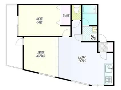 カーサーシンセラー(2LDK/3階)の間取り写真