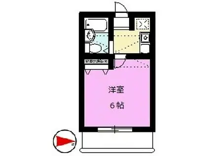 IKI草加A(1K/2階)の間取り写真