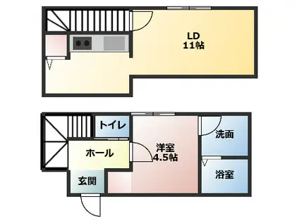 ASCENT那加(1LDK/1階)の間取り写真