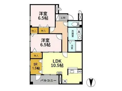 メゾンシャルム(2LDK/2階)の間取り写真