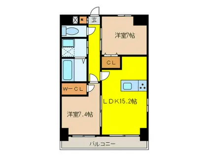 GRANDUKE 上前津(2LDK/5階)の間取り写真