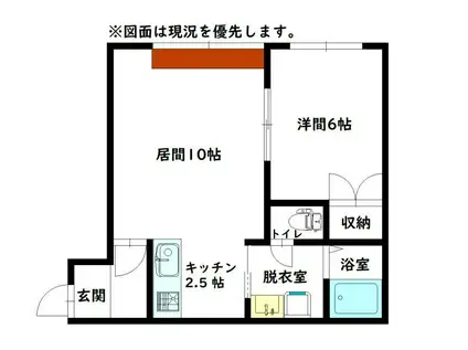 DRY壱番館(1LDK/2階)の間取り写真