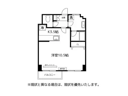 セブングラス(ワンルーム/2階)の間取り写真