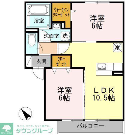 OHANA HOUSE(2LDK/2階)の間取り写真