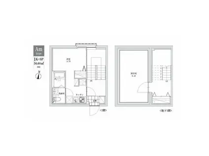 LEGALAND江古田(1SK/1階)の間取り写真