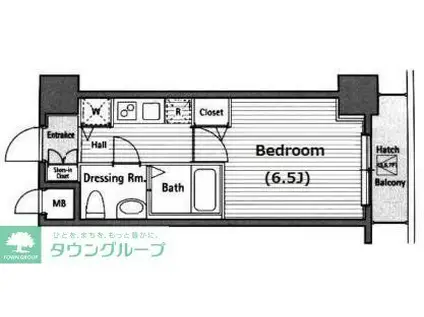 グランド・ガーラ西麻布(1K/4階)の間取り写真