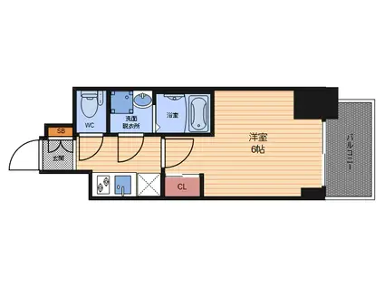 JMFレジデンス海老江(1K/6階)の間取り写真