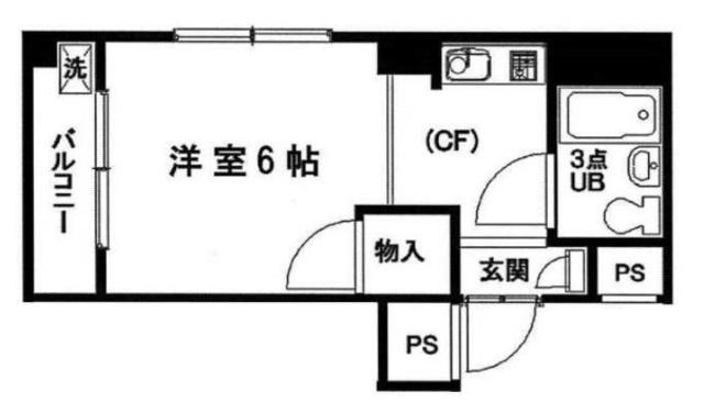 ヴィラクレイドル(ワンルーム/3階)の間取り写真