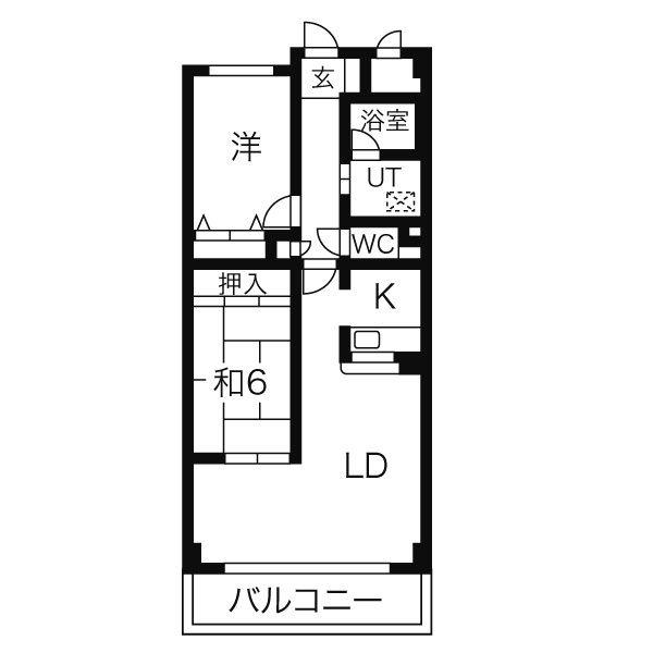 フローラ(2LDK/3階)の間取り写真