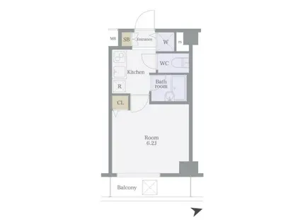 パークウェル方南町(1K/3階)の間取り写真