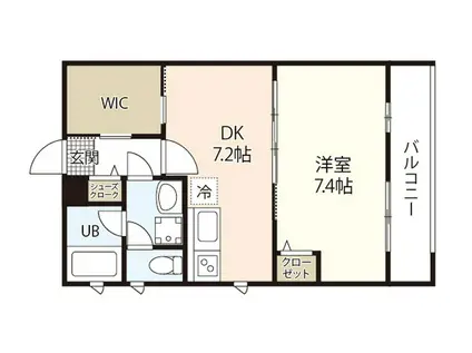 プレジャーコーポ五日市駅前(1DK/3階)の間取り写真