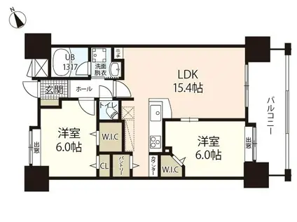 アイエムリッチ(2LDK/13階)の間取り写真