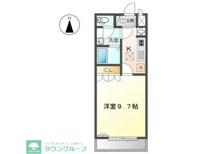 イコールアルパイン(1K/1階)の間取り写真