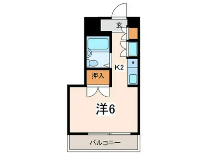 ベイウエスト浅間台(1K/1階)の間取り写真