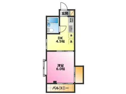 グレースハイツ(1DK/2階)の間取り写真