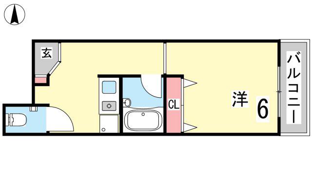 メイプルヒル(1K/4階)の間取り写真