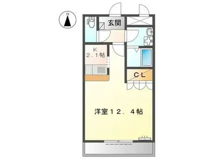 メゾン・ド・プランタン(1K/1階)の間取り写真