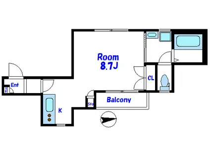 HARRY CEREZO(ワンルーム/3階)の間取り写真