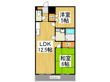 ピアレックスホンダ(2LDK/1階)の間取り写真