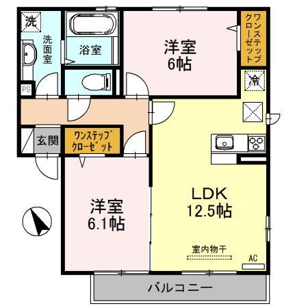 レジデンシア藤沢台(2LDK/1階)の間取り写真