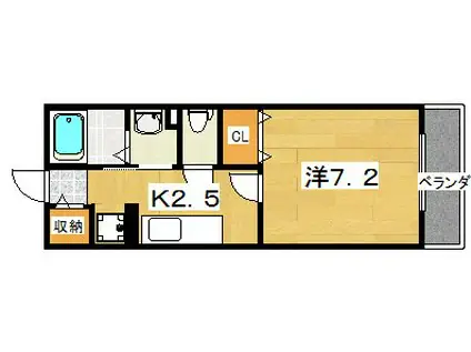 ジュ メゾン(1K/1階)の間取り写真