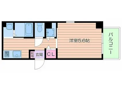 ALVAS(1K/5階)の間取り写真