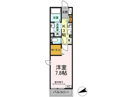 フラットサクセスII(1K/2階)の間取り写真