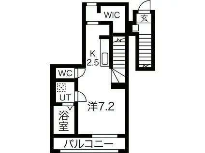 シティハウス長田町(1K/2階)の間取り写真