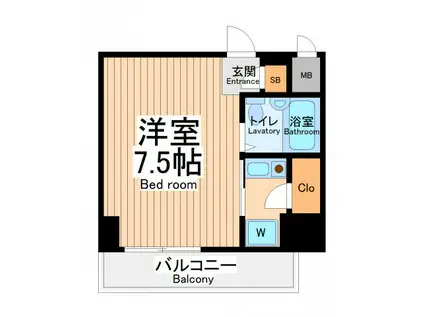 ネオマイム鶴見フルレゾン(ワンルーム/4階)の間取り写真