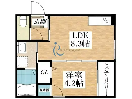 F ASECIA TAOS エフアセシ タオース(1LDK/2階)の間取り写真