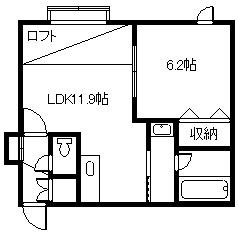 ロワールD(1LDK/2階)の間取り写真