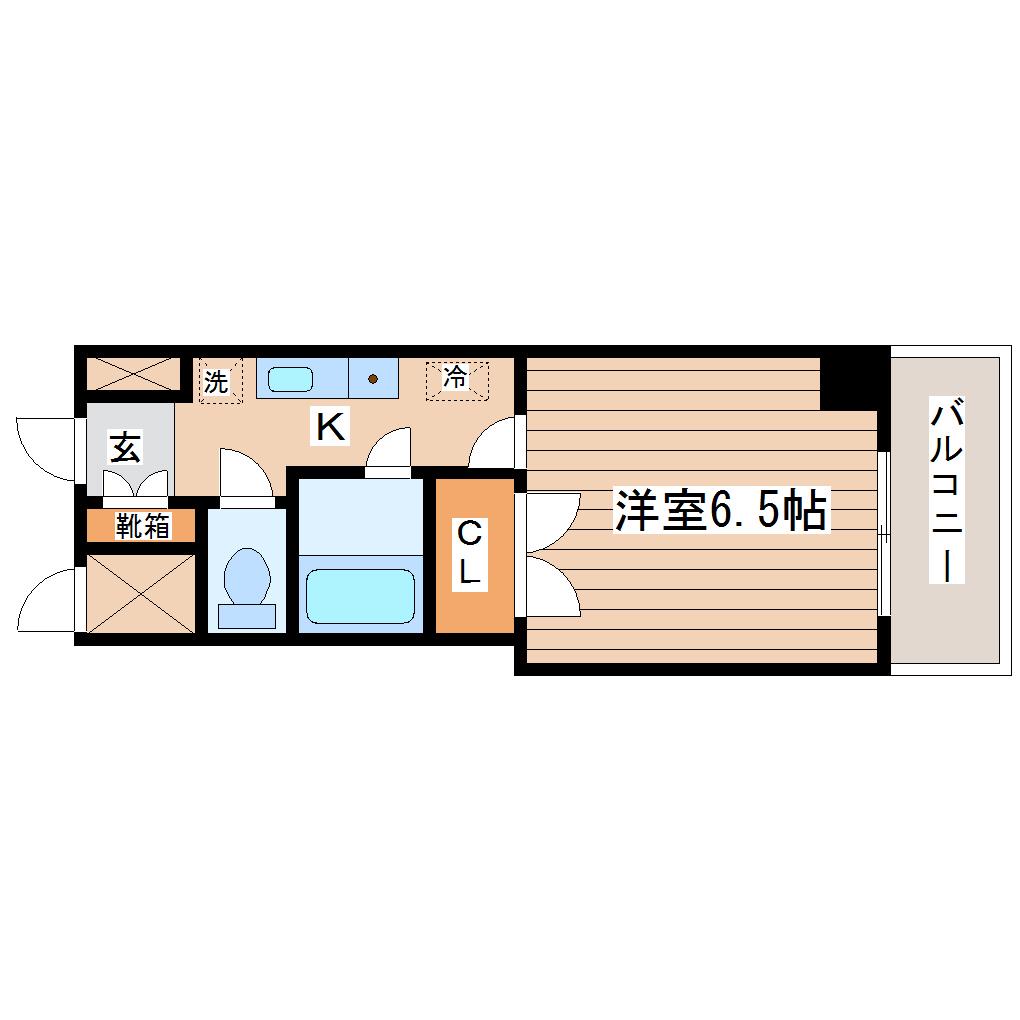 グレイスハイツ長町(1K/3階)の間取り写真