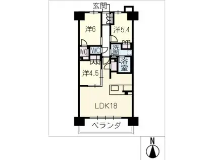 ローレルコート赤池(3LDK/1階)の間取り写真