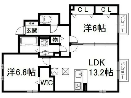 DANRAN(2LDK/1階)の間取り写真